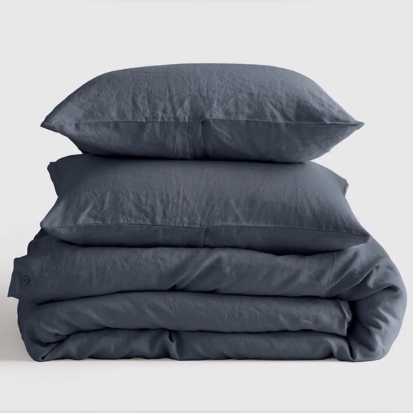 Quince Other - NWOT Quince Full/Queen European Linen Duvet & 2 Standard Shams - NIGHTFALL.